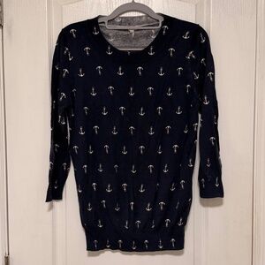 Navy Anchor Sweater